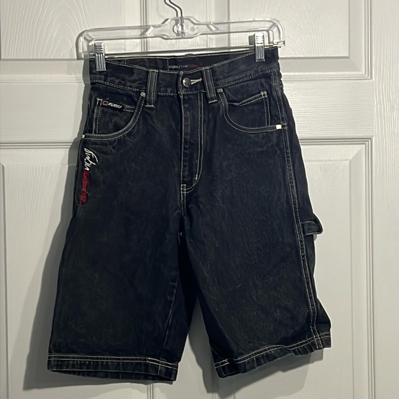Fubu boy’s black denim shorts. Size 10. - Picture 1 of 8